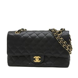 Chanel Matelasse 25 Double Chain Shoulder Bag Caviar Skin Black A01112