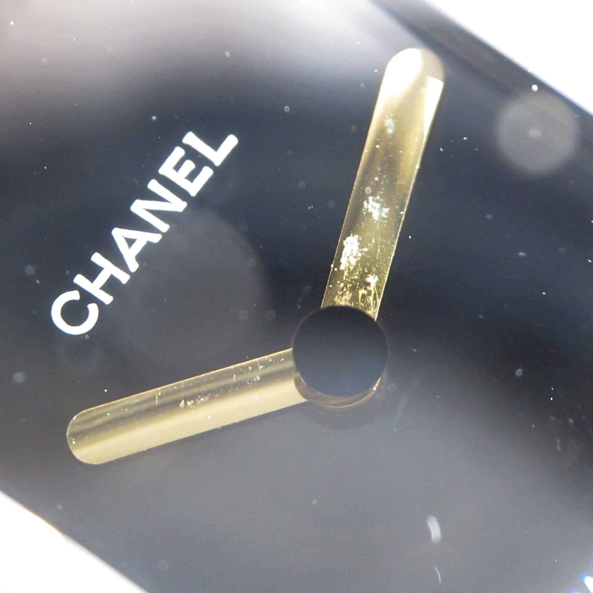 CHANEL Premiere M Watch, GP (Gold Plated), Leather, Women's, Black, H0001