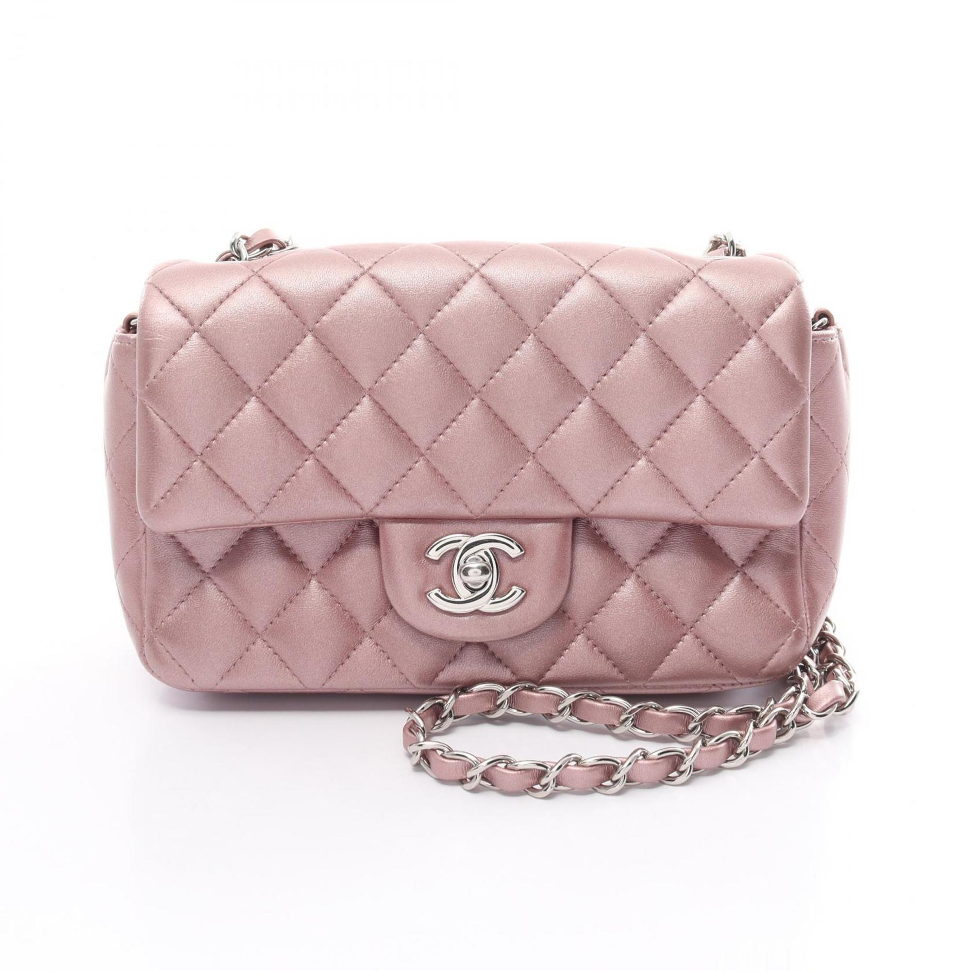 CHANEL Matelasse Shoulder Bag Leather Women's Pink 24515298