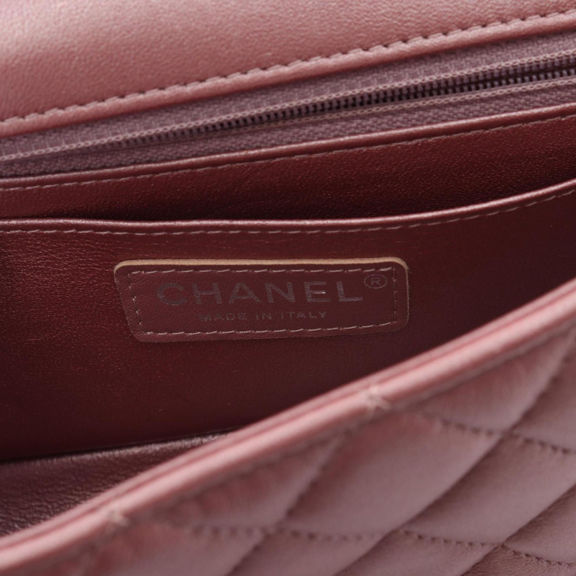 CHANEL Matelasse Shoulder Bag Leather Women's Pink 24515298