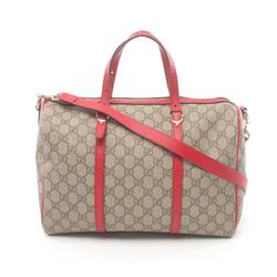 GUCCI Handbag Bag Coated Canvas Leather Women's Beige Red 322231