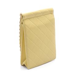 CHANEL Matelasse Shoulder Bag Leather Women's Yellow