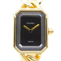 CHANEL Premiere S Watch, K18 (yellow gold), women's, black, H0003