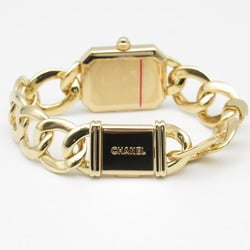 CHANEL Premiere S Watch, K18 (yellow gold), women's, black, H0003