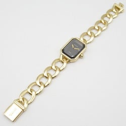 CHANEL Premiere S Watch, K18 (yellow gold), women's, black, H0003