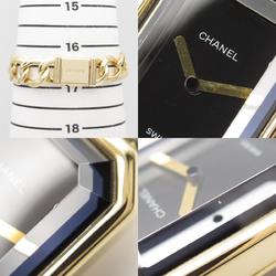 CHANEL Premiere S Watch, K18 (yellow gold), women's, black, H0003