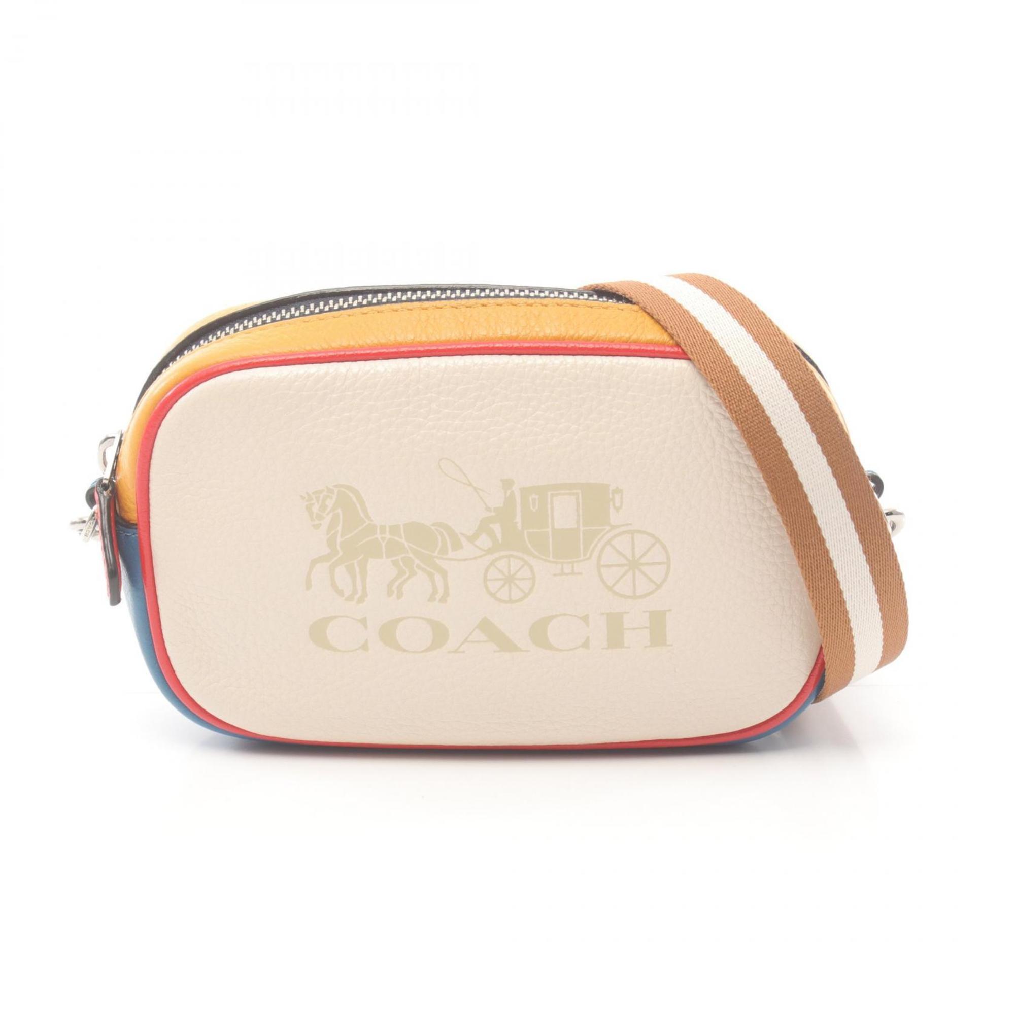 COACH Jess Convertible Belt Bag Color Block with Horse and Carriage Shoulder Leather Women's White Multicolor D2080