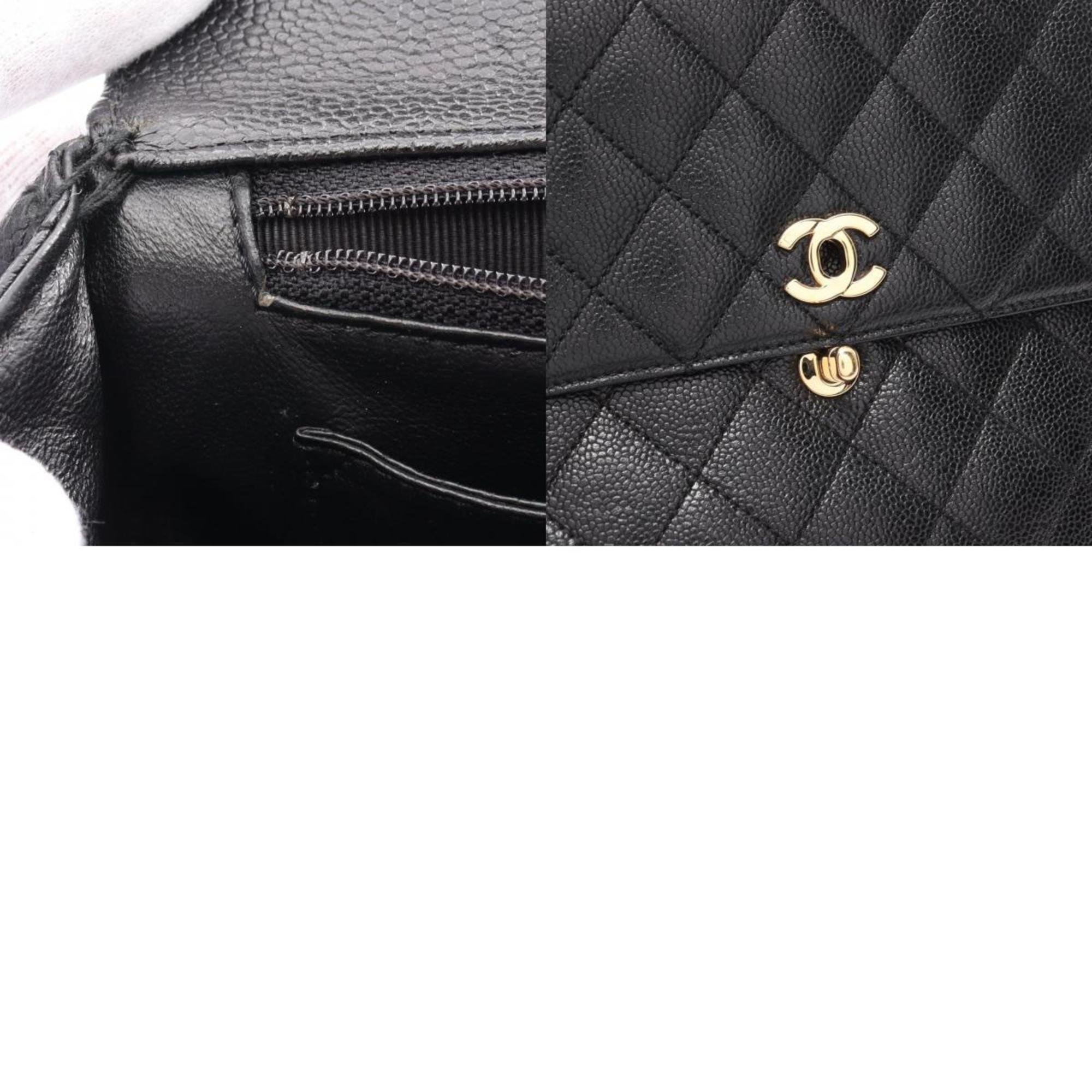 CHANEL Matelasse Handbag Bag Caviar Skin (Grained Calf) Women's Black