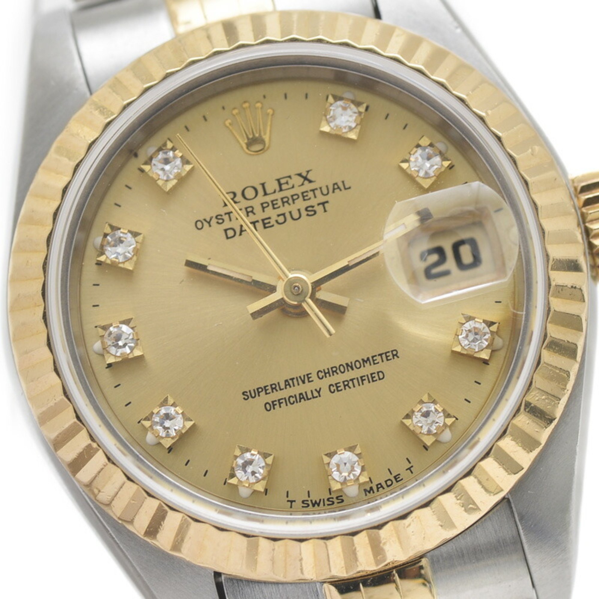 Rolex Datejust 69173G combination watch, champagne dial, 10 diamonds, ladies, S series