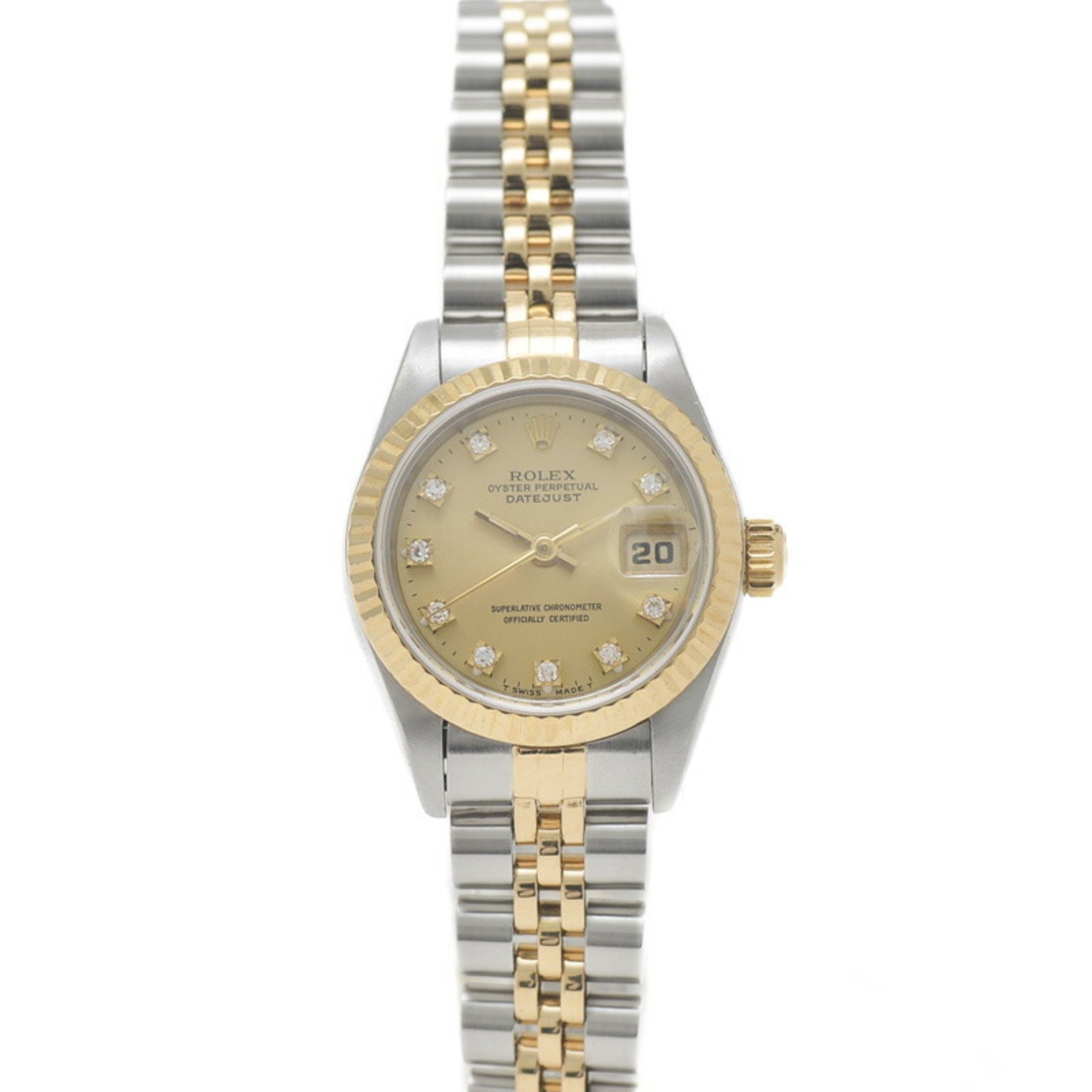 Rolex Datejust 69173G combination watch, champagne dial, 10 diamonds, ladies, S series