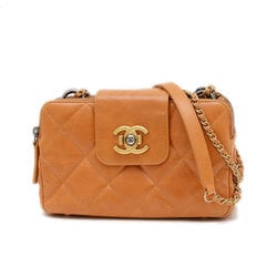 Chanel Matelasse Camera Bag Chain Shoulder Calfskin Camel