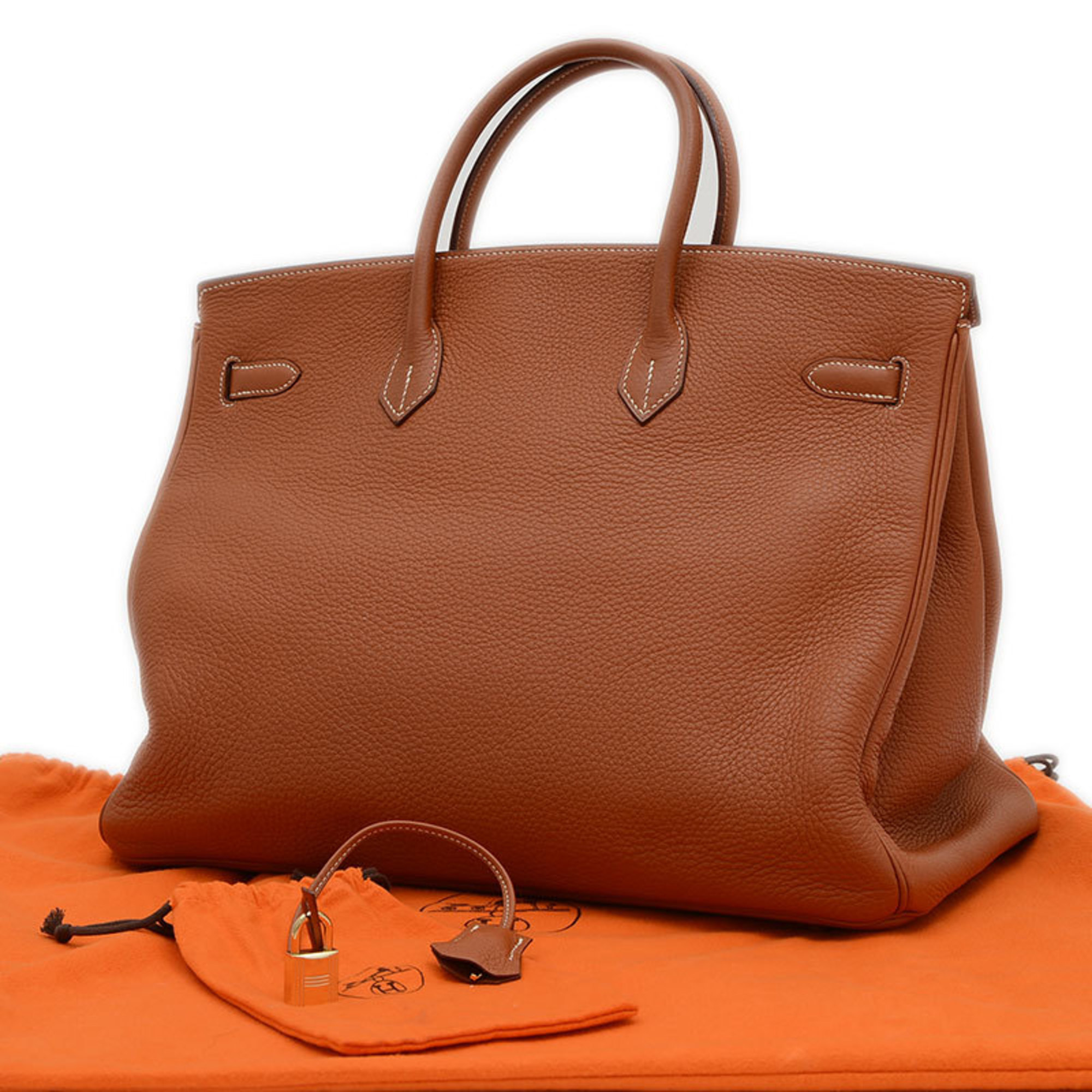 Hermes Birkin 40 Handbag Taurillon Cognac H Stamp