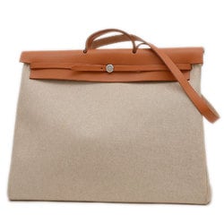 Hermes Airbag GM Handbag Toile H Calf Natural □B Stamp