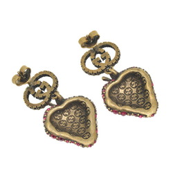 Gucci Interlocking G Strawberry Motif Earrings Rhinestone Gold