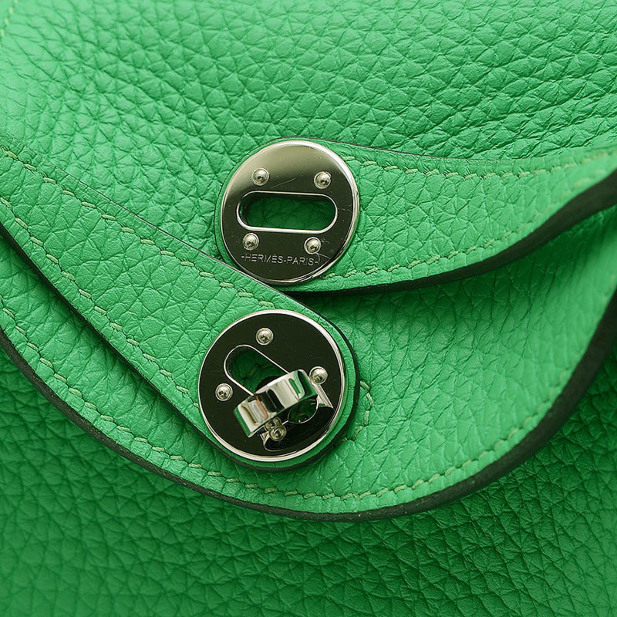 Hermes Lindy Shoulder Bag Taurillon Vert Comic B Stamp