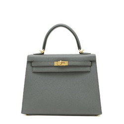 Hermes Kelly 25, Outer Stitching, Epson Handbag, Vert Amande, Y Stamp