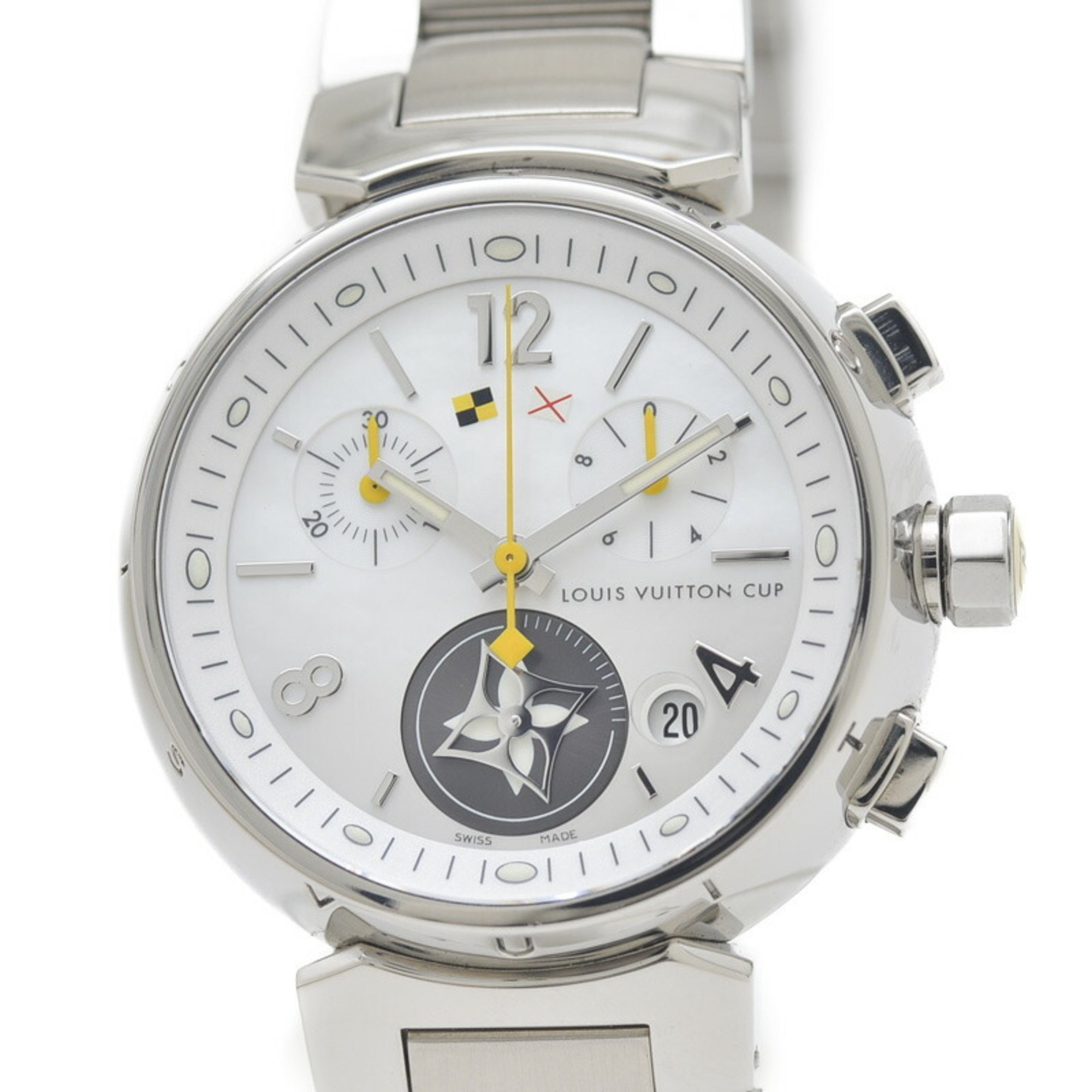 Louis Vuitton Tambour Chrono Ladies Watch Shell Letter Quartz Q132C2