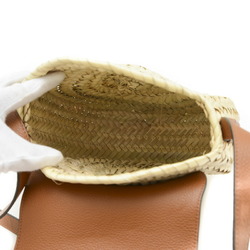 Chloé Chloe Marcie Shoulder Bag Raffia Leather Natural Brown