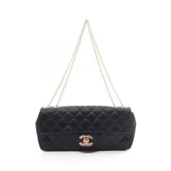 CHANEL Matelasse Shoulder Bag, Fabric, Women's, Black