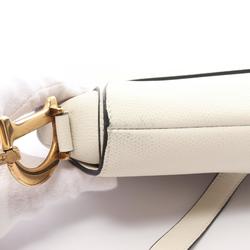 Christian Dior Saddle Bag Handbag Leather Women's White