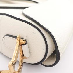 Christian Dior Saddle Bag Handbag Leather Women's White