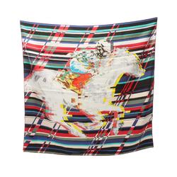 Hermes HERMES Carre 90 PHOTO FINISH Scarf Silk Women's White Multicolor