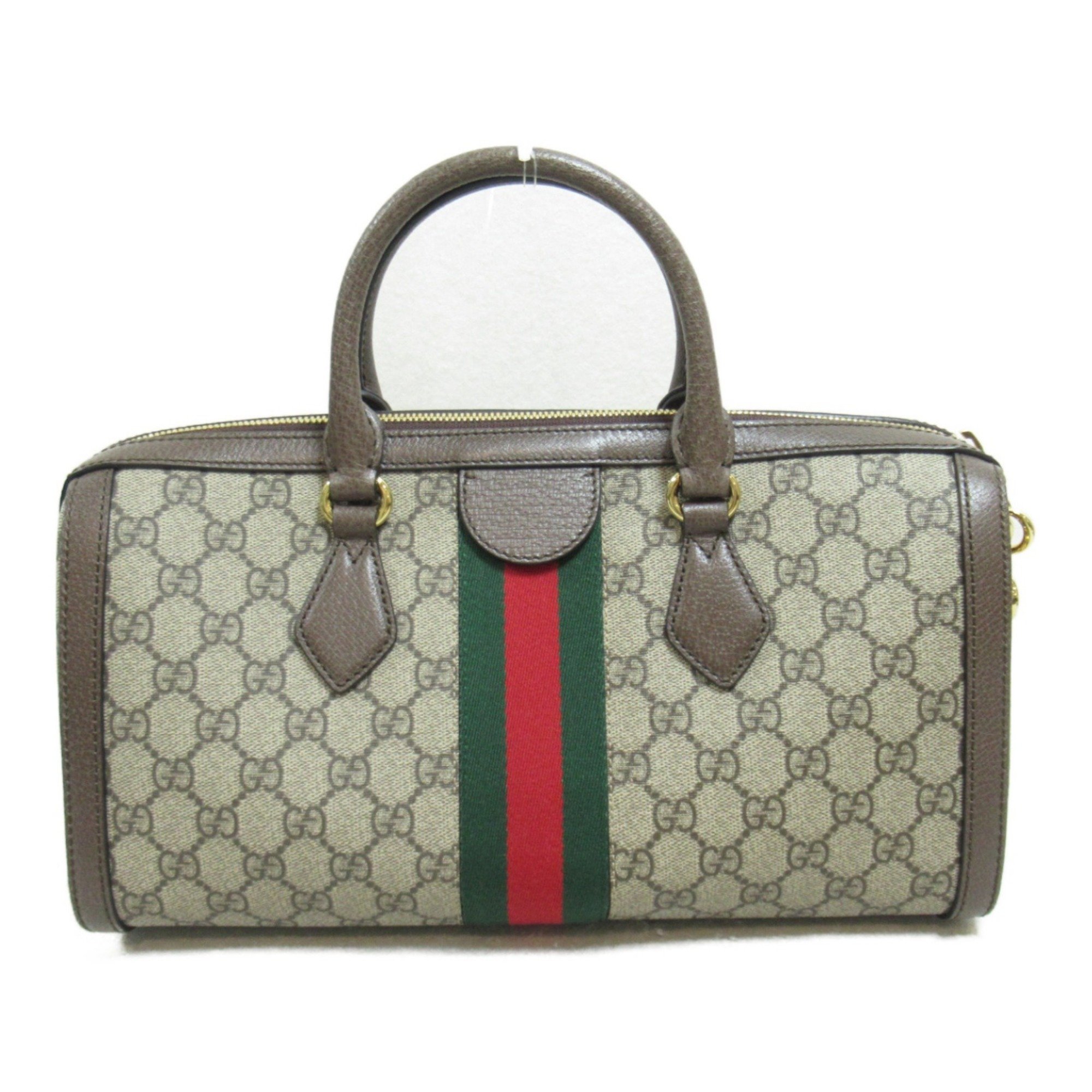 GUCCI Ophidia 2Way Boston Bag Canvas GG Supreme Women's Beige Brown 524532