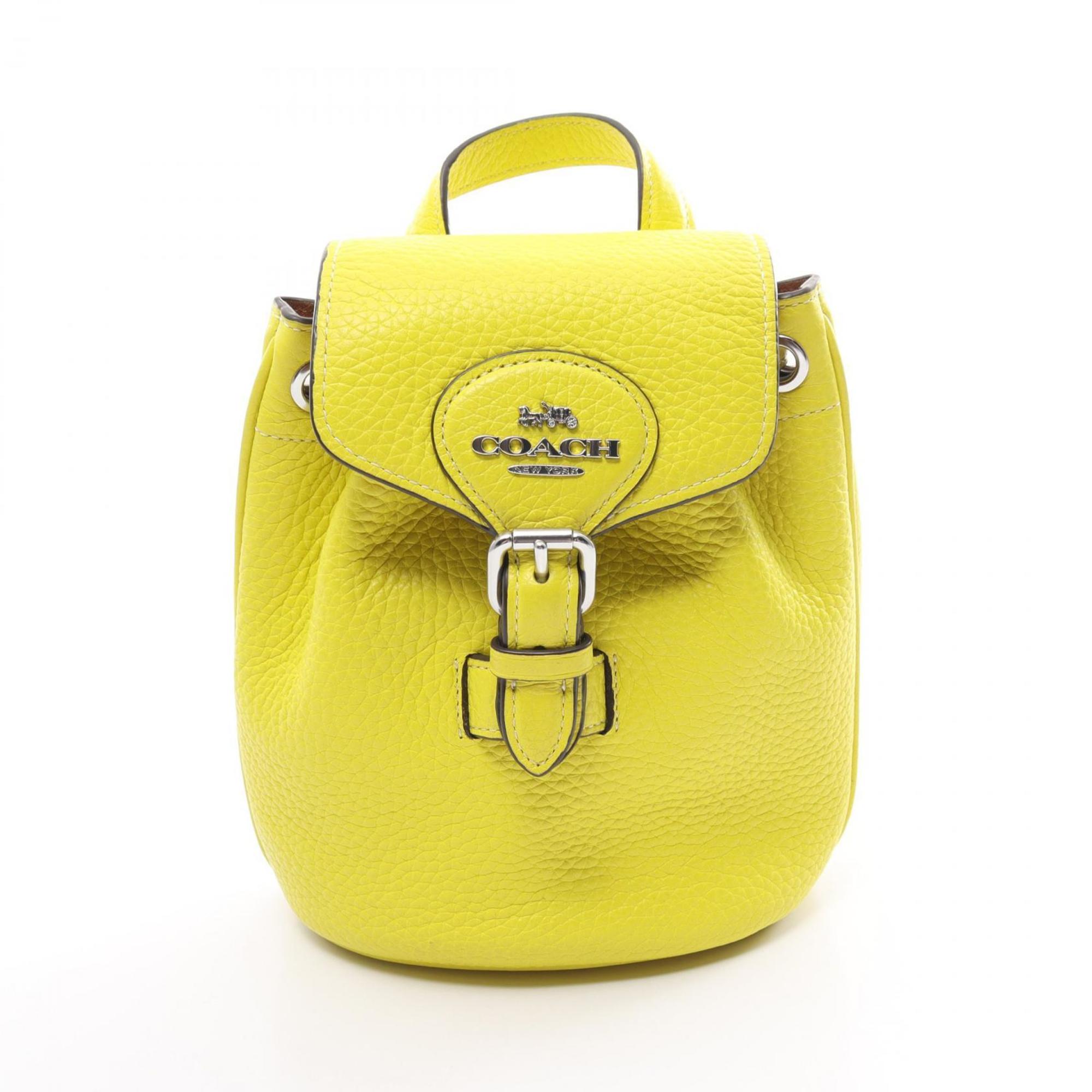 Coach Amelia Convertible Rucksack Backpack Bag Leather Women's Yellow CL408