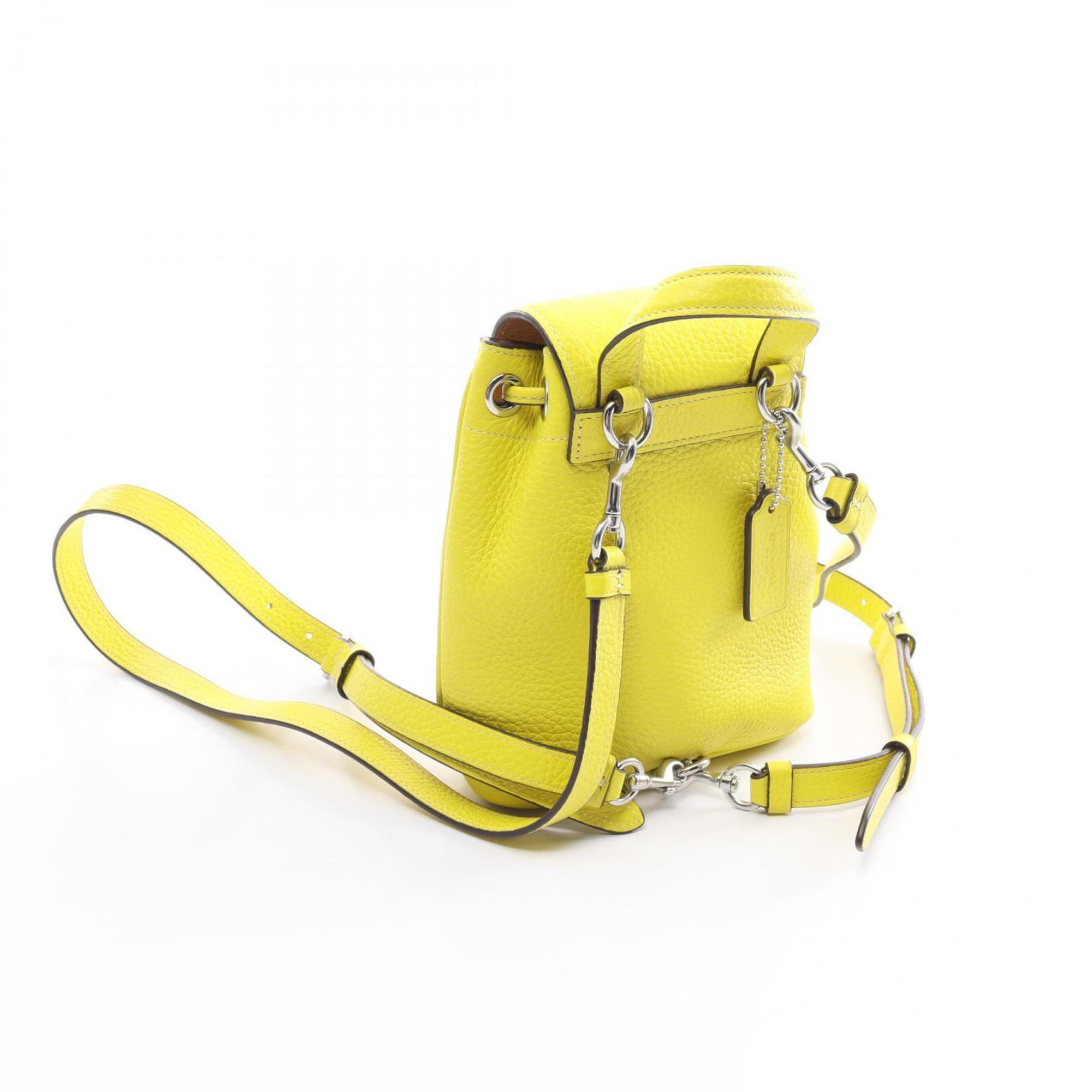 Coach Amelia Convertible Rucksack Backpack Bag Leather Women's Yellow CL408