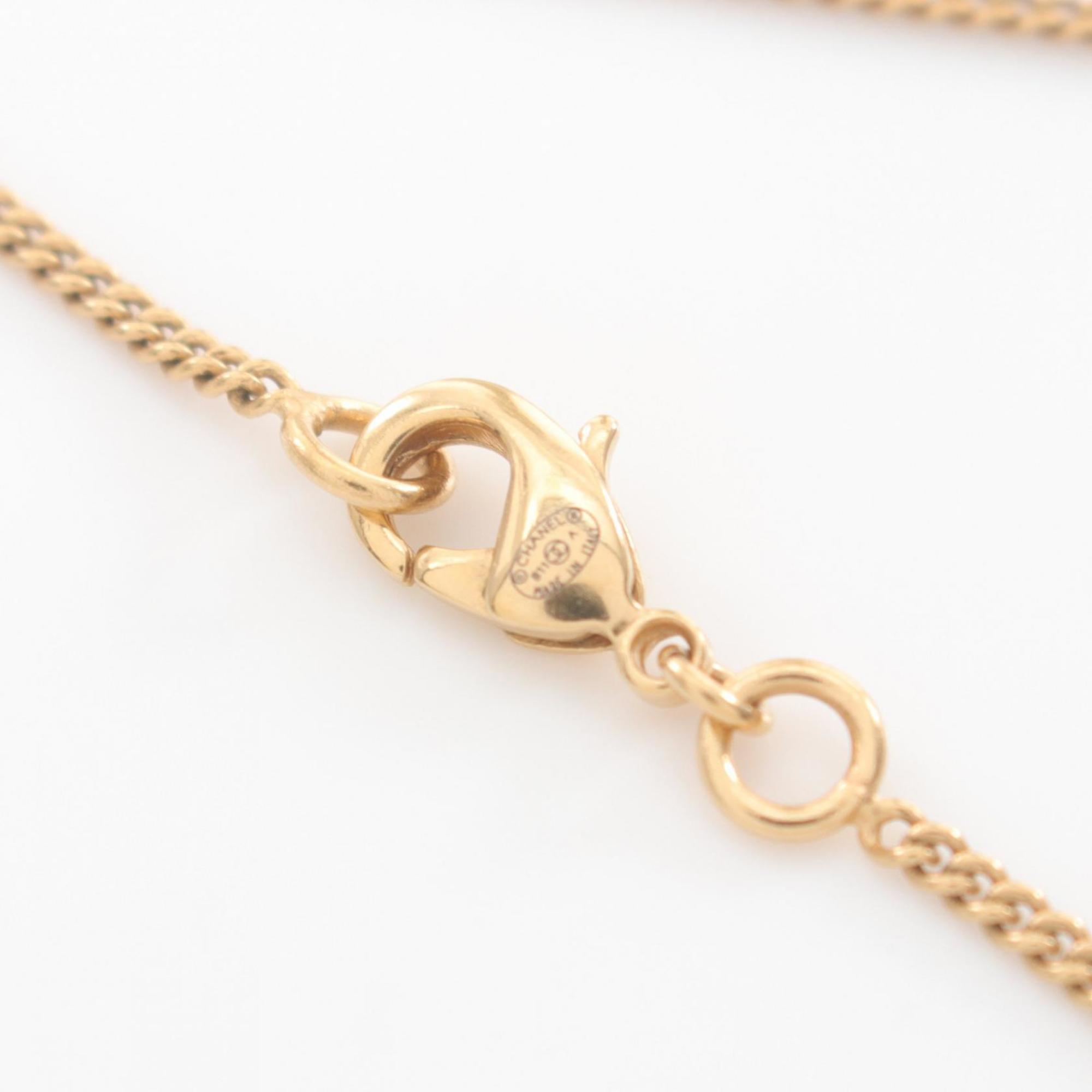 CHANEL Coco Mark Necklace GP (Gold Plated) Women's Gold B11 A