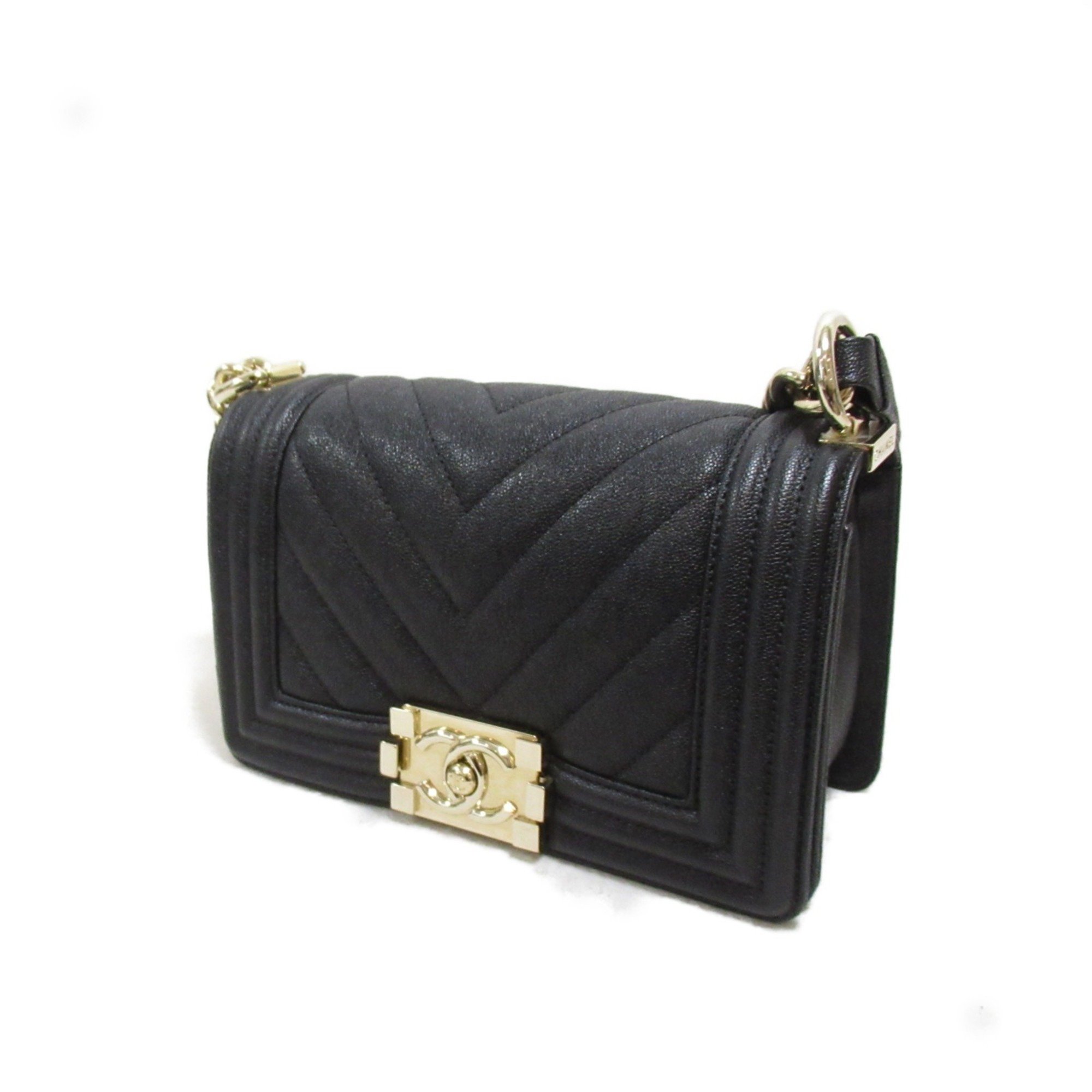 CHANEL Boy Chanel Chain Shoulder Bag Caviar Skin (Grained Calf) Women's Black