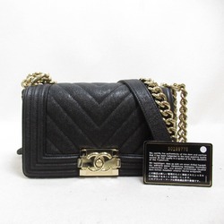 CHANEL Boy Chanel Chain Shoulder Bag Caviar Skin (Grained Calf) Women's Black