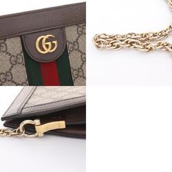 GUCCI Ophidia Small GG Supreme Sherry Line Shoulder Bag Coated Canvas Leather Women's Beige Multicolor 503877