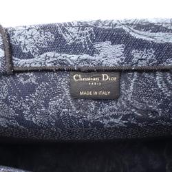 Christian Dior BO TOTE Book Tote Medium Embroidery Bag Canvas Women's Navy Blue