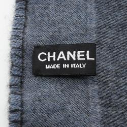 CHANEL Scarf Clothing Silk Wool Cashmere Women's Grey Multicolor