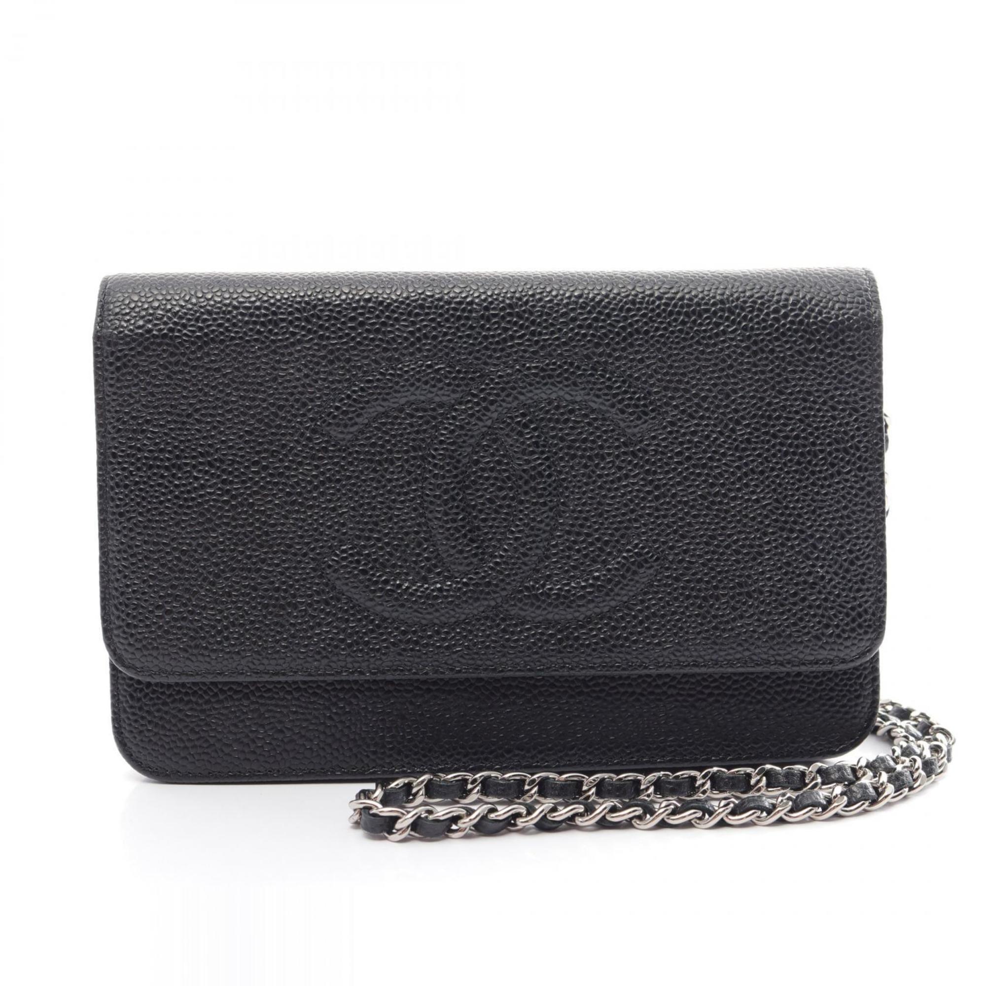 CHANEL Coco Mark Shoulder Bag Caviar Skin (Grained Calf) Women's Black 8654