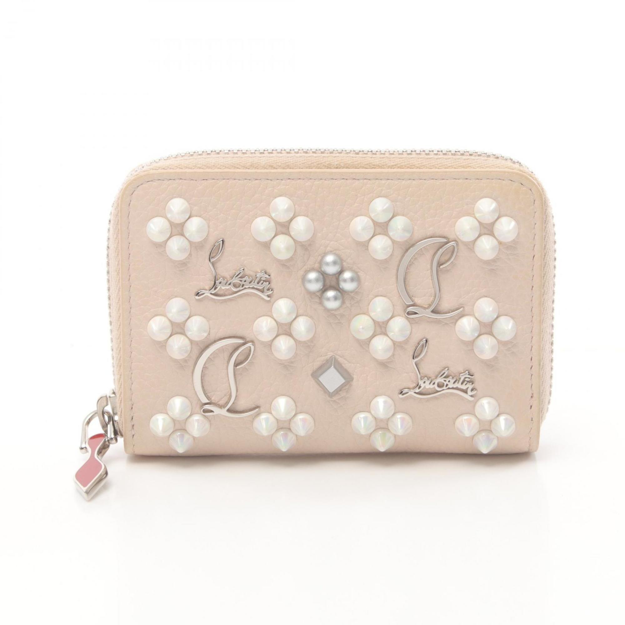 Christian Louboutin PANETTONE Wallet/Coin Case, Leather, Women's, Ivory