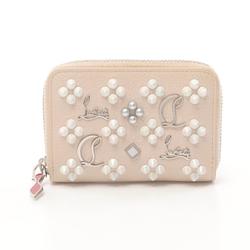 Christian Louboutin PANETTONE Wallet/Coin Case, Leather, Women's, Ivory