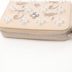 Christian Louboutin PANETTONE Wallet/Coin Case, Leather, Women's, Ivory