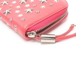 JIMMY CHOO FILIPA Round Long Wallet Leather Women's Pink