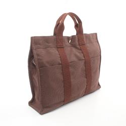 Hermes HERMES Air Line MM Tote Bag Nylon Canvas Men's Women's Brown