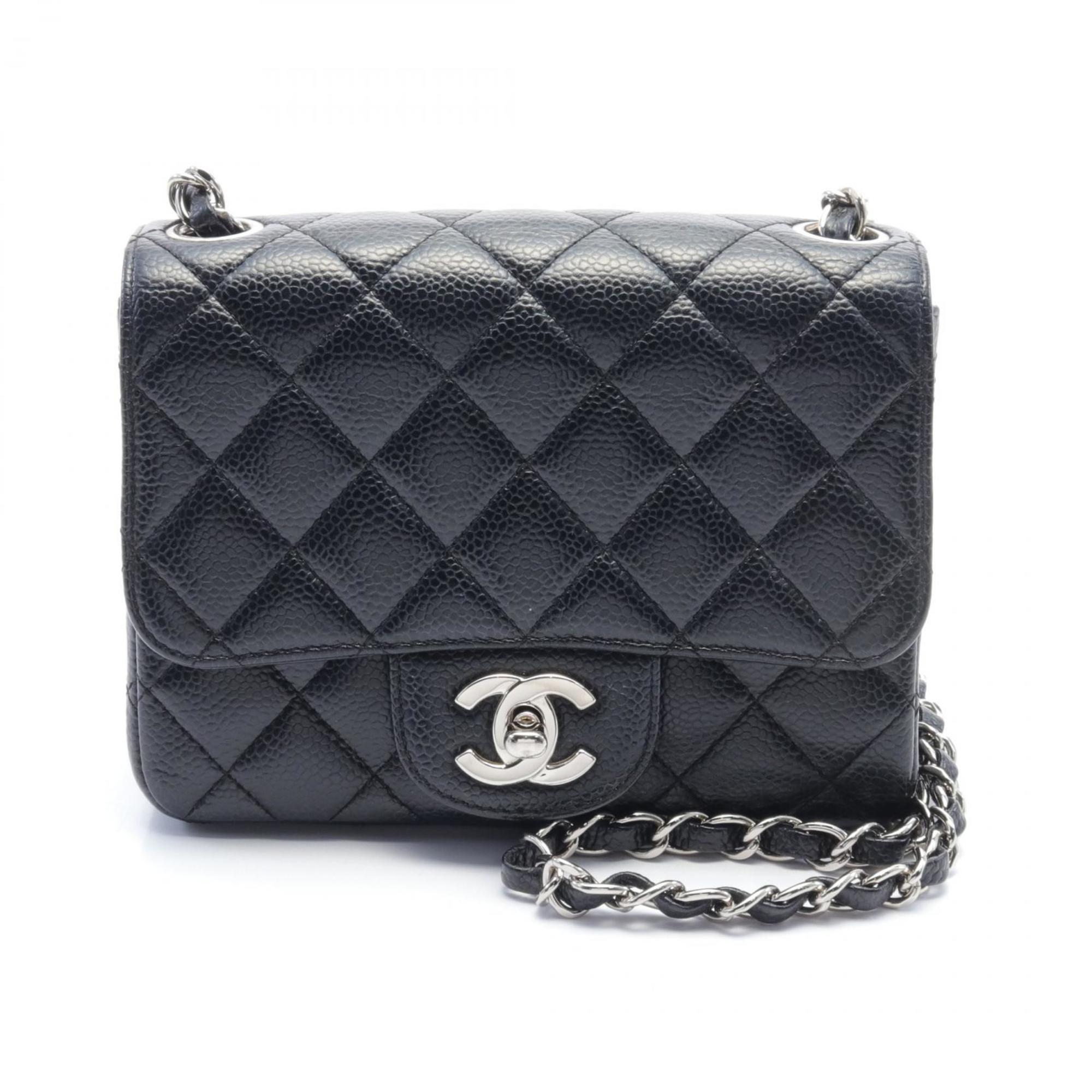 CHANEL Matelasse Shoulder Bag, Caviar Skin (Grained Calf), Women's, Black, A35200