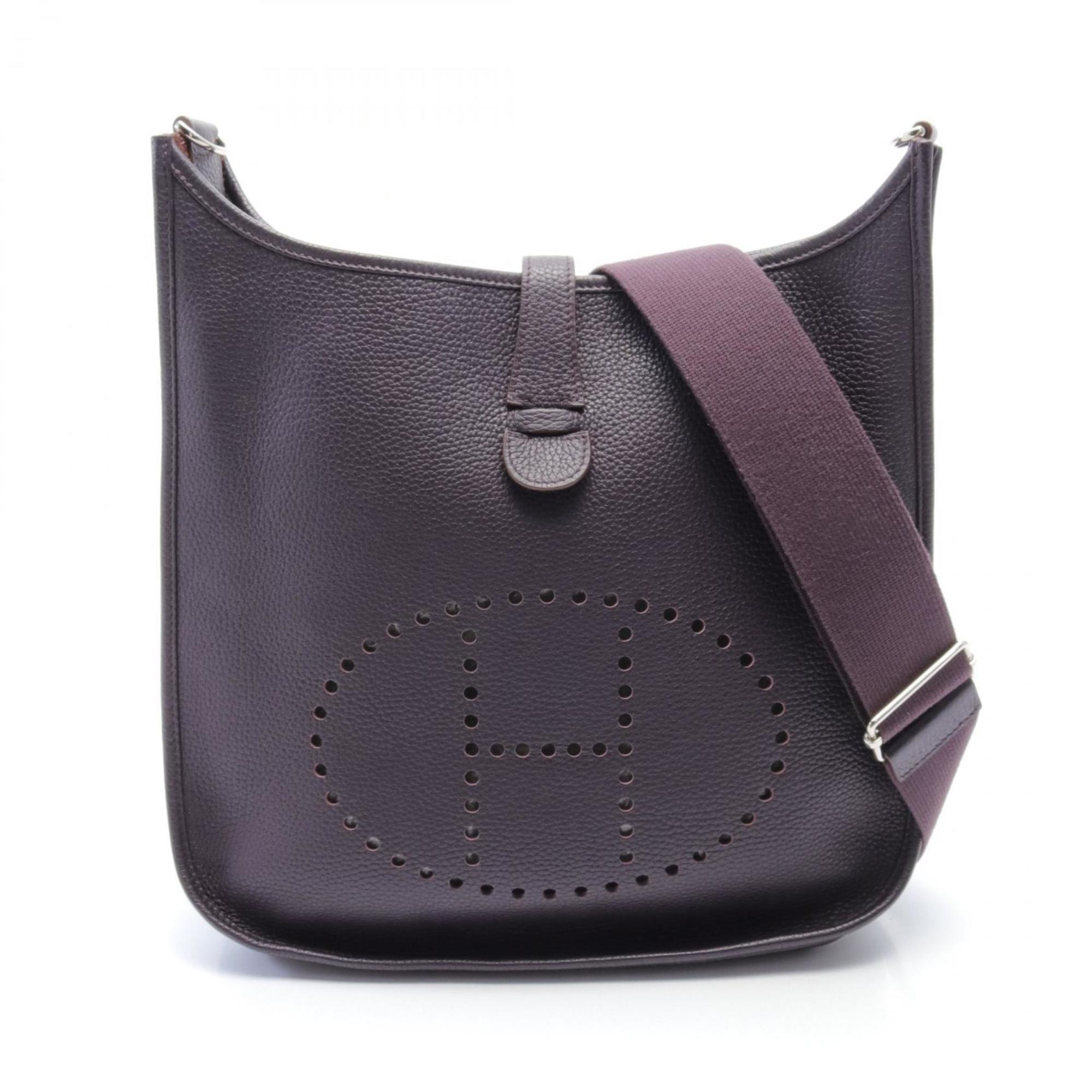 Hermes HERMES Evelyn 3 Trois GM Raisin Shoulder Bag Epsom Leather Women's Purple