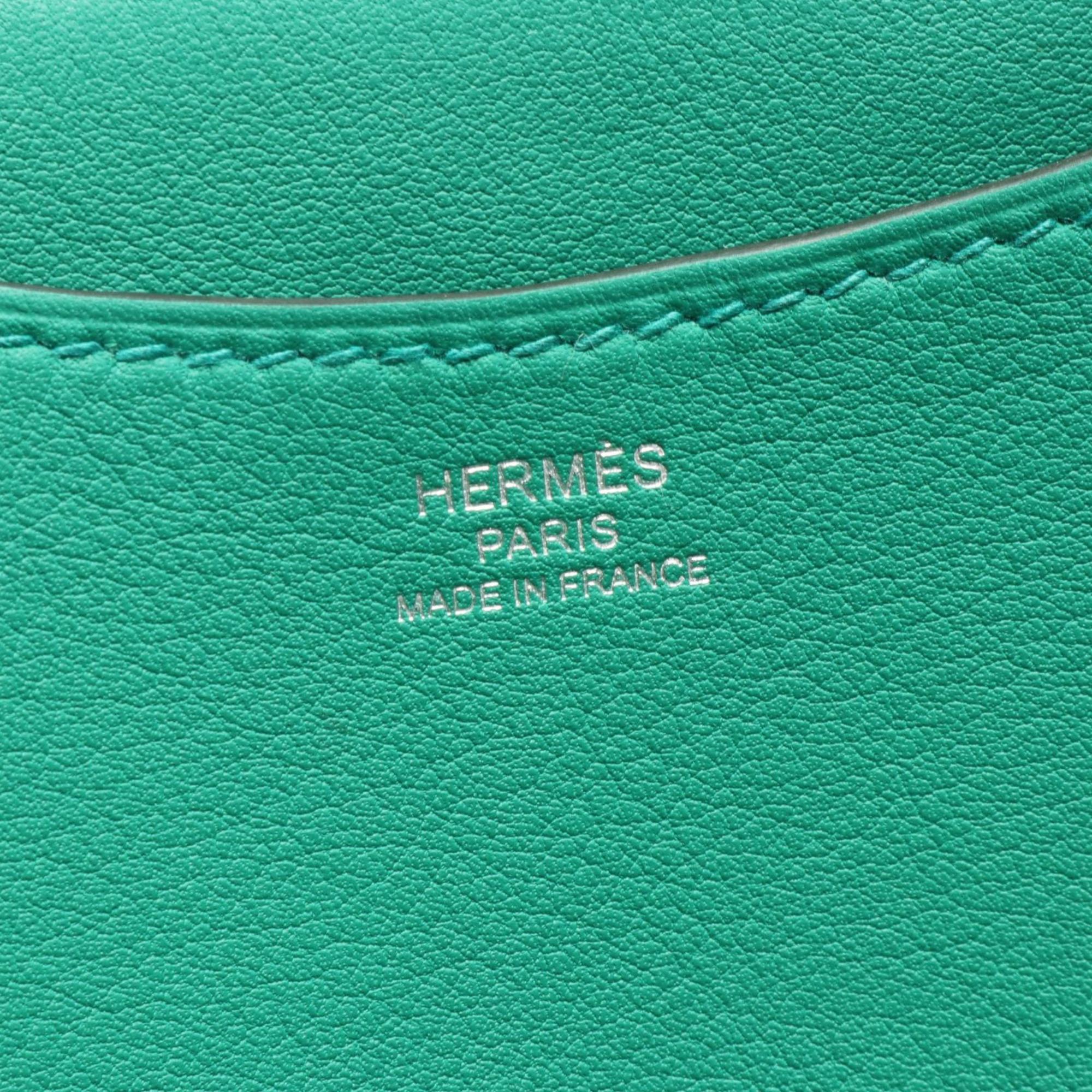 Hermes HERMES In the Loop PM Handbag Bag Toile H Swift Women's Gray Green