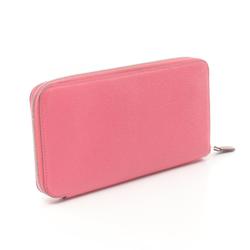 Hermes HERMES Azap Long Silk In Rose Azalee Round Wallet Epsom Leather Women's Pink