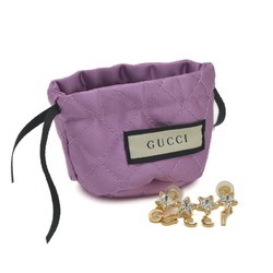 Gucci Script Star Crystal Stone Single Earring Gold 680267