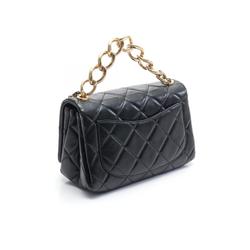 CHANEL Matelasse Shoulder Bag, Lambskin, Women's, Black