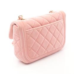 CHANEL Matelasse Shoulder Bag, Fabric, Women's, Pink