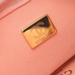 CHANEL Matelasse Shoulder Bag, Fabric, Women's, Pink