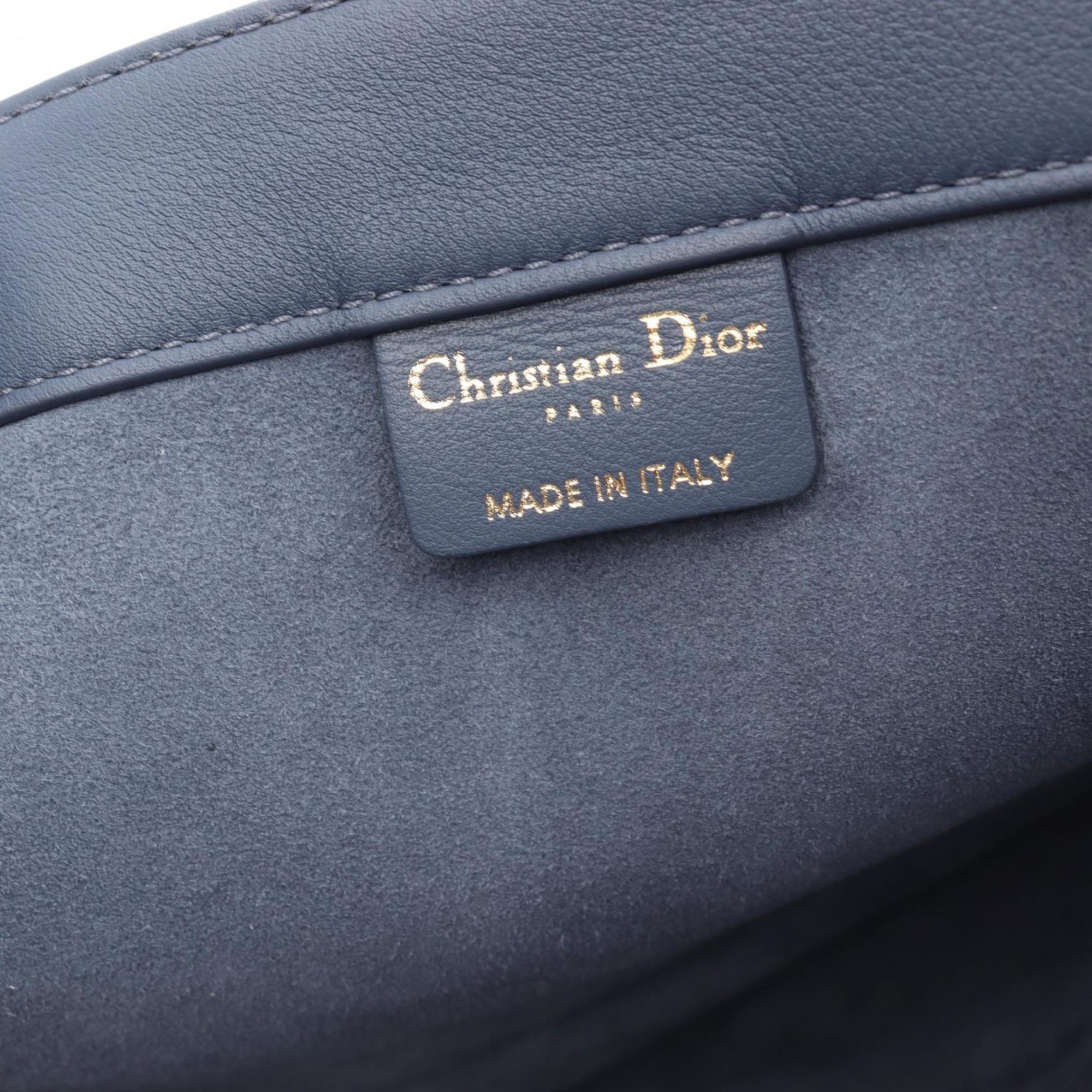 Christian Dior BO TOTE Book Tote Medium Bag Leather Women's Blue